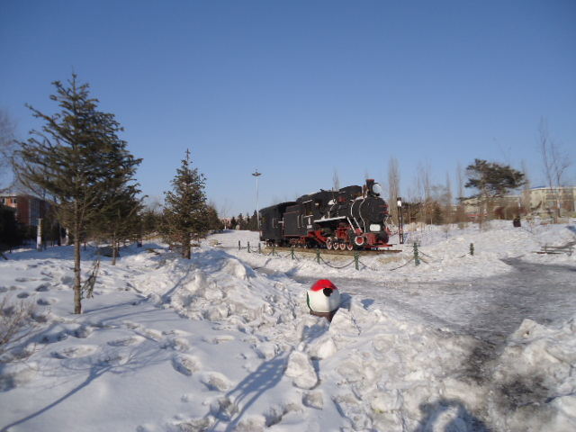 山河镇上的小火车,貌似还是一个景点哈哈.