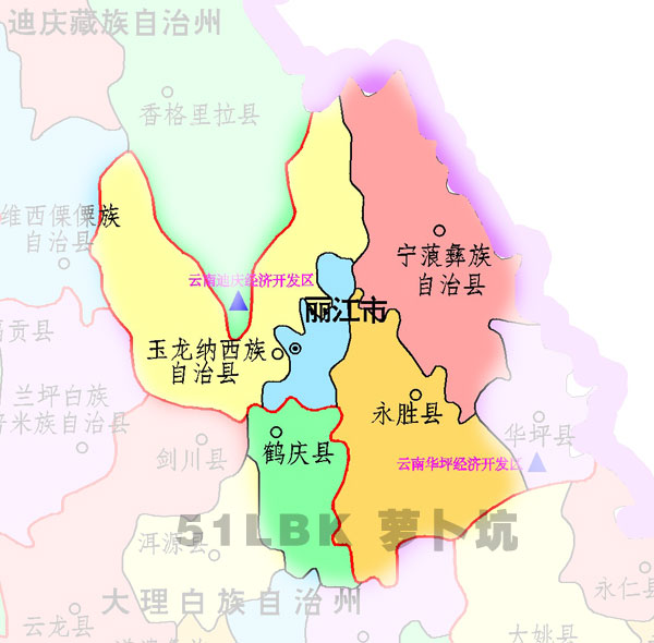 游记  下图-云南省行政区划地图   下图-丽江市行政区划地图    下图
