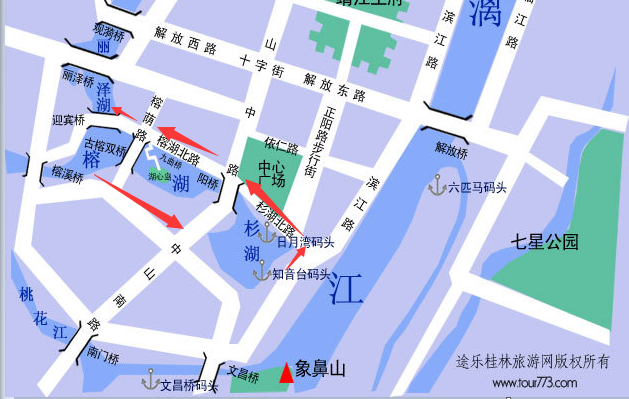 求两江四湖步行路线,来高人