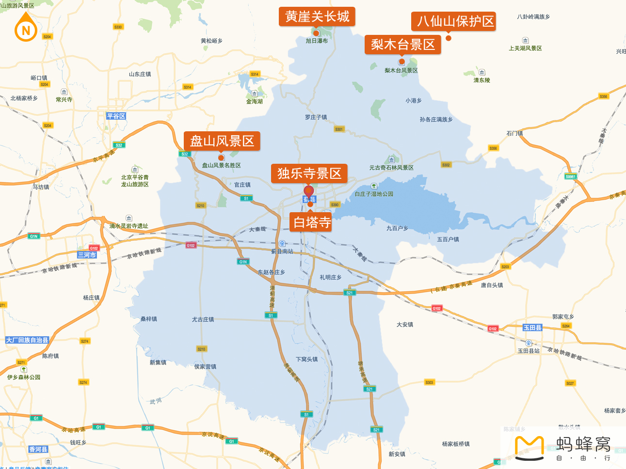 蓟县区域地图.