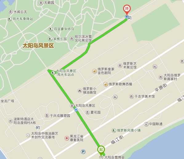 哈尔滨太阳岛公园坐索道能直达公园门口吗?图片