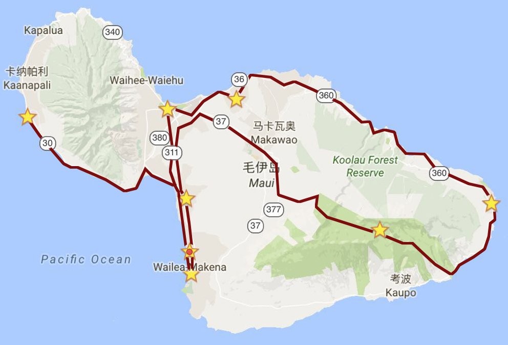 茂宜岛欧胡岛并不是我主要的目的地,茂宜岛才是.原因就是下面这张图.
